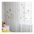 Innermor White Candy Embroidered Rustic Style Dried Leaves Pattern Soft Tulle Curtains 100% Polyester European American Style