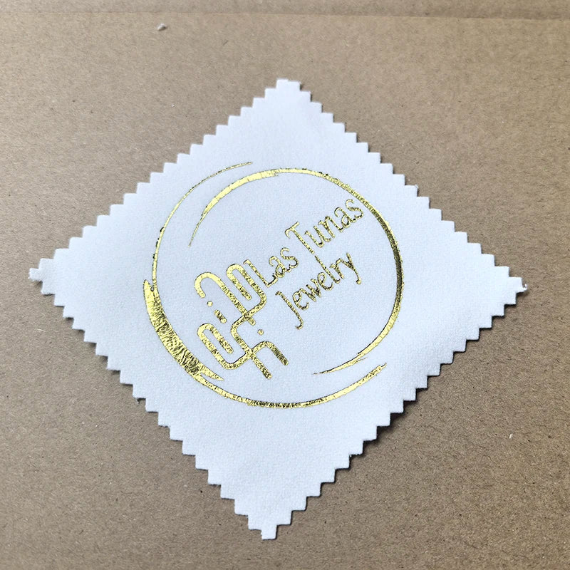 Custom Gold Printed  8x8cm  Jewelry Polishing Cloth Printed Soft Microfiber Silver Jewelry Cleaning Wiping Cloth