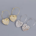 Simple 925 Sterling Silver 18k Gold Plating Irregular Bump Love Heart Shaped Hoop Earrings for Women