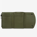 Ladies RFID Blocking Polyester Soft Genuine Leather Zipper Closure Thread Long Trifold Multiple Pockets Credit Card Wallet