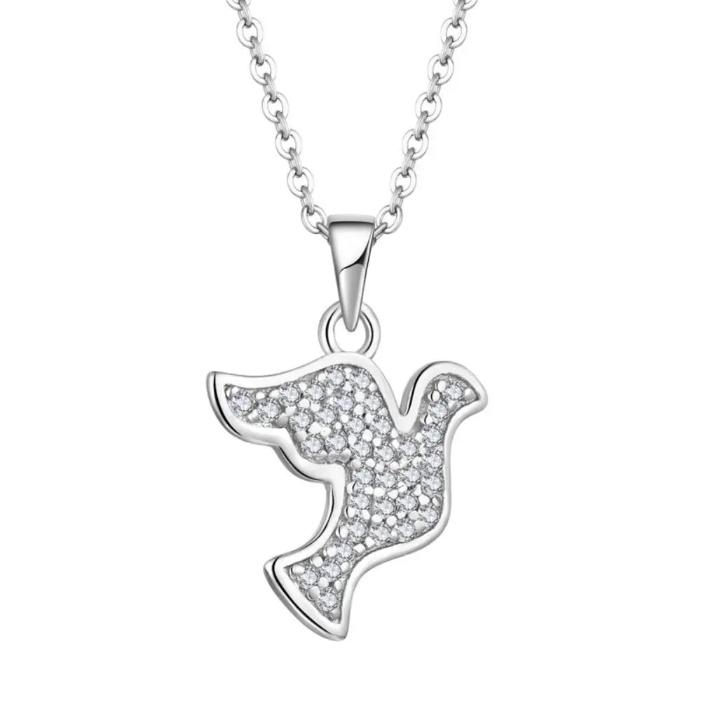 2025 New Design 925 Sterling Silver Filigree Peace Dove Necklace Bird Jewellery Gifts for Women Girls Fine Jewelry