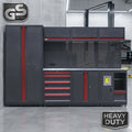 GATmatic Professional Modular Metal Work Bench with Wood Top - Heavy Duty Workshop Tool Cabinet for 4S Garage - GS Certified