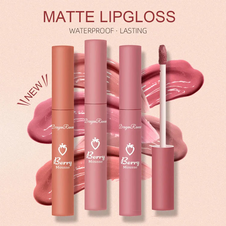Berry Mousse Waterproof Lasting Chromogenic Matte Texture 12 Color Women Makeup Lipstick Custom Velvet Matte Lipstick
