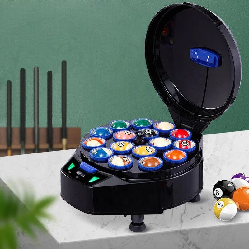 Luxurious Billiard Ball Washer Fashion  Black Cover Automatic  Pool Balls Polisher & Cleaner Washing Machine