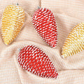 Factory Gold Red PVC Pine Nut Pendant Pine Cone Shape Eco-friendly Chunky Tree Scene Layout Christmas Decorations Minimum 1kg
