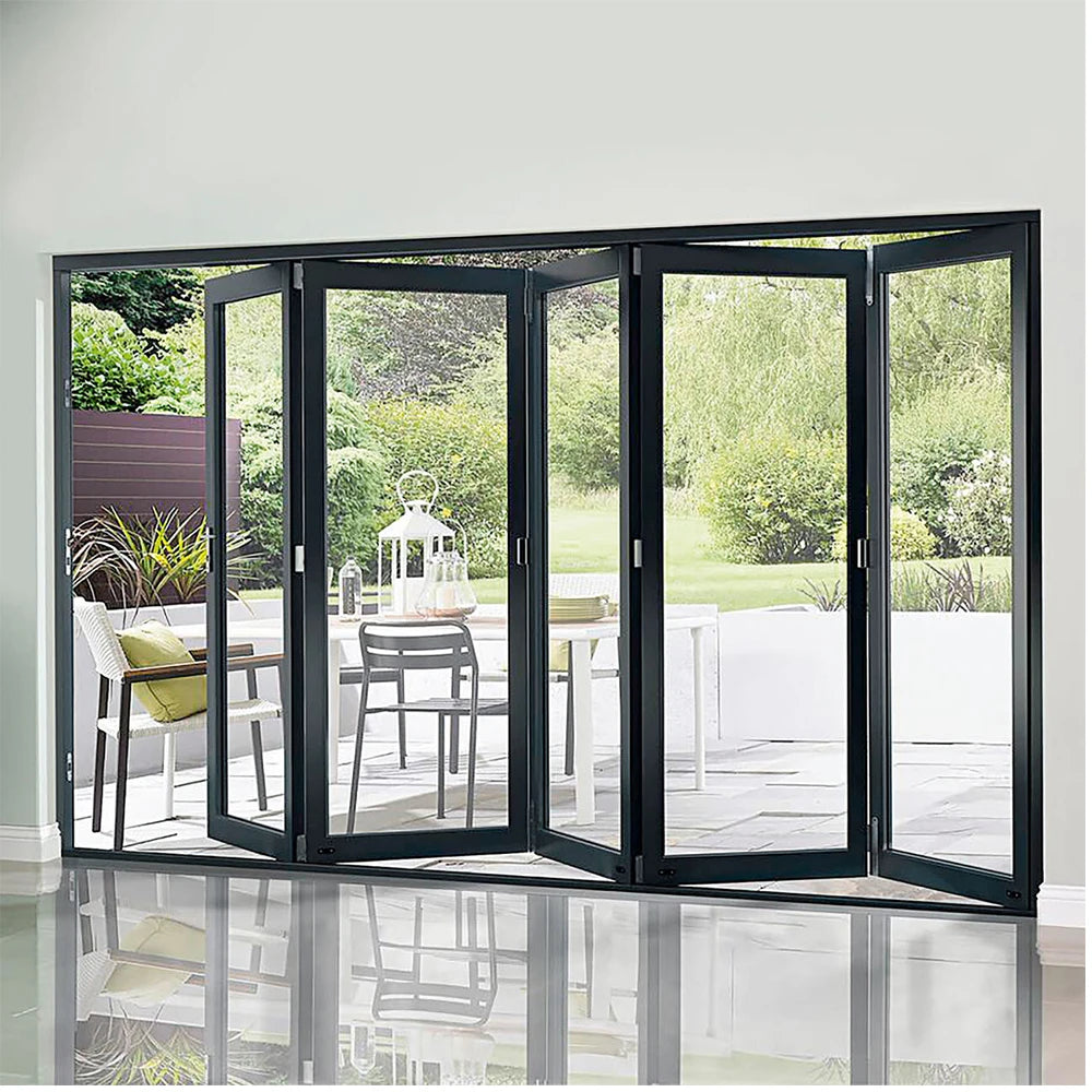 TOMA Balcony Patio Doors Internal External Aluminium Aluminum Glass Swing Modern Interior Bi Fold Folding Vertical Folding PVC