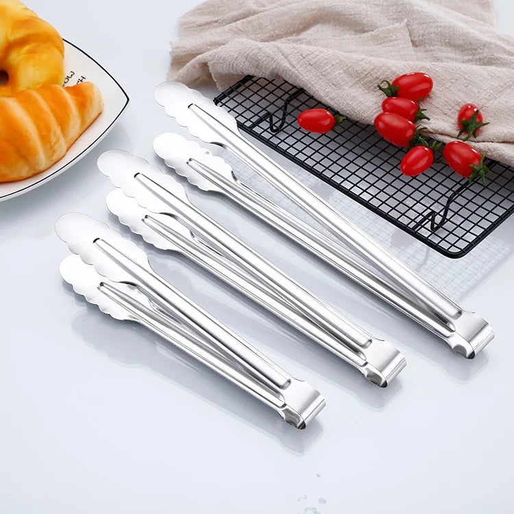 Manufacturer Wholesale Stainless Steel Plum Blossom Design Tongs for Cake BBQ Buffet for Food Serving Durable Metal Tool