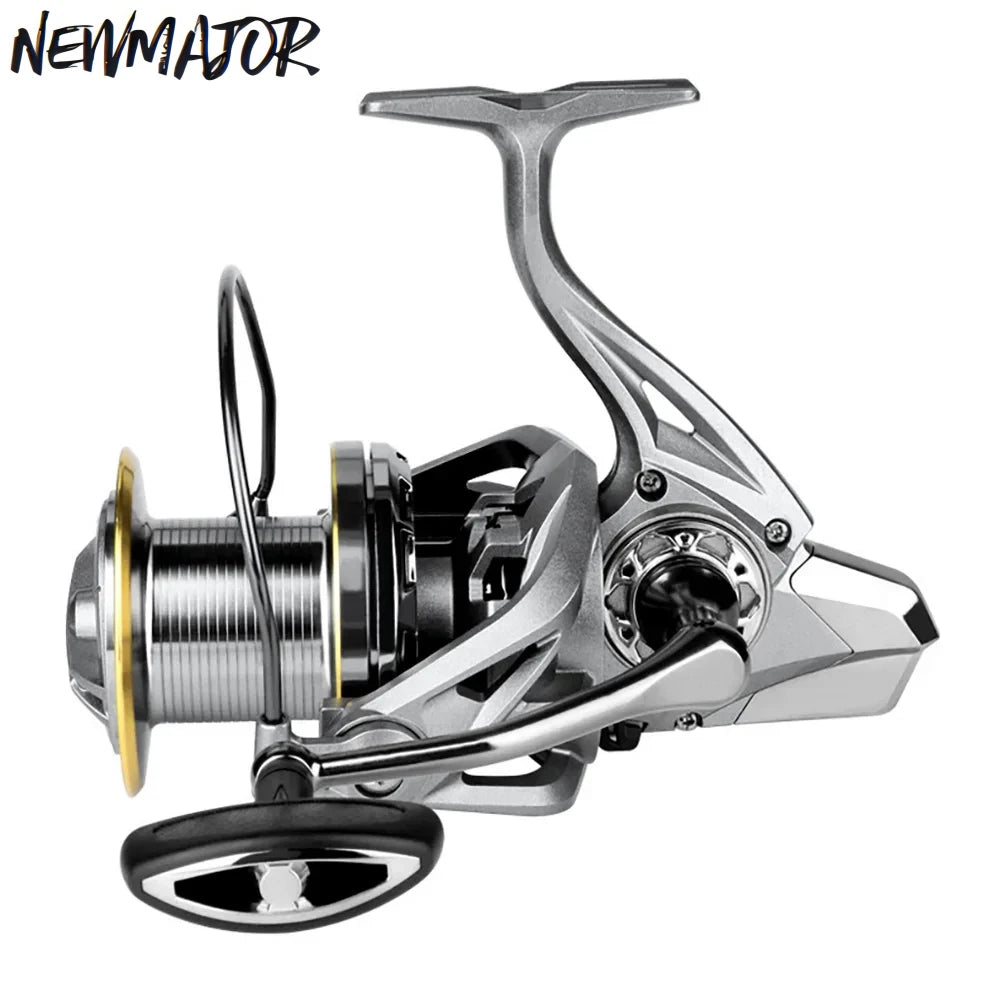 NEWMAJOR 8000-14000 20kg Spinning Fishing Reel CNC Handle ABS Grip Boat River Lake Stream Durable Metal Construction 17+1BB Left