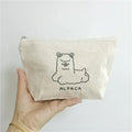 Chuanghua Customize Organic Cotton Makeup Pouch Bag With Embroidery Logo Make up Bag Nature Zipper Canvas Cosmetic Bag