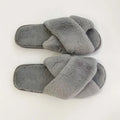 Women's Comfortable Soft Warm Spring House for with Faux Fur Midsole Anti-Slip Cross Strap Design MegaBDM