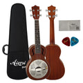 Aiersi Brand Mahogany Body 24 Inch Concert Resonator Ukulele China Factory Made Wholesale Price Resonator String Instrument