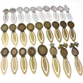 2pcs/lot 18x25mm/13x18mm Inner Size Vintage Handmade Bookmark Cabochon Blank Base Oval Cameo Bezel Setting DIY Jewelry Findings