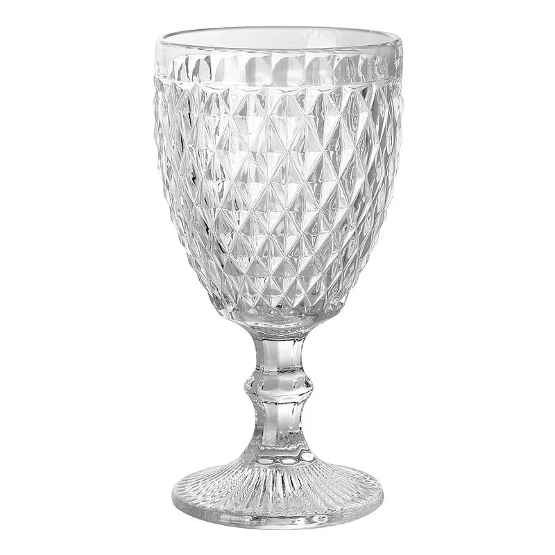 Ins Nordic Style Embossing 360ml 12oz Wine Glass Goblet Hotel Restaurant Champagne Glass Wholesale