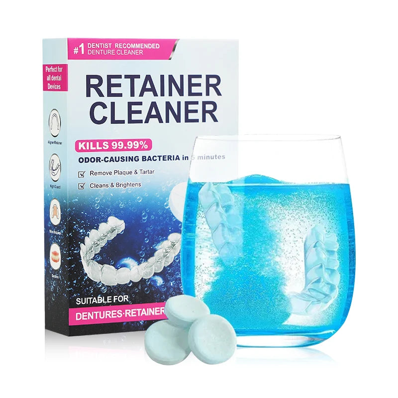 Smile Find Teeth Retainer Cleaner Denture Cleaning Tablet for Cleaning Mouth Guard Night Guard Removable Dental Appliances