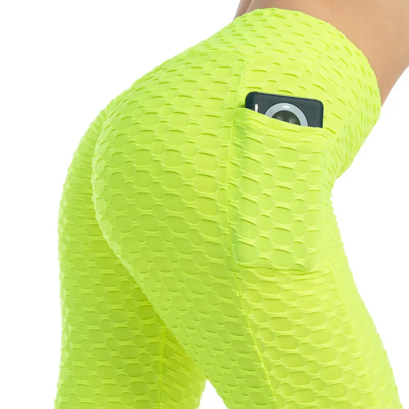 Hot Sale New Fashion Women Pocket Solid Color Lift the Hips High Elastic Long Sport Slim Leggings Many Colors Yoga Pants