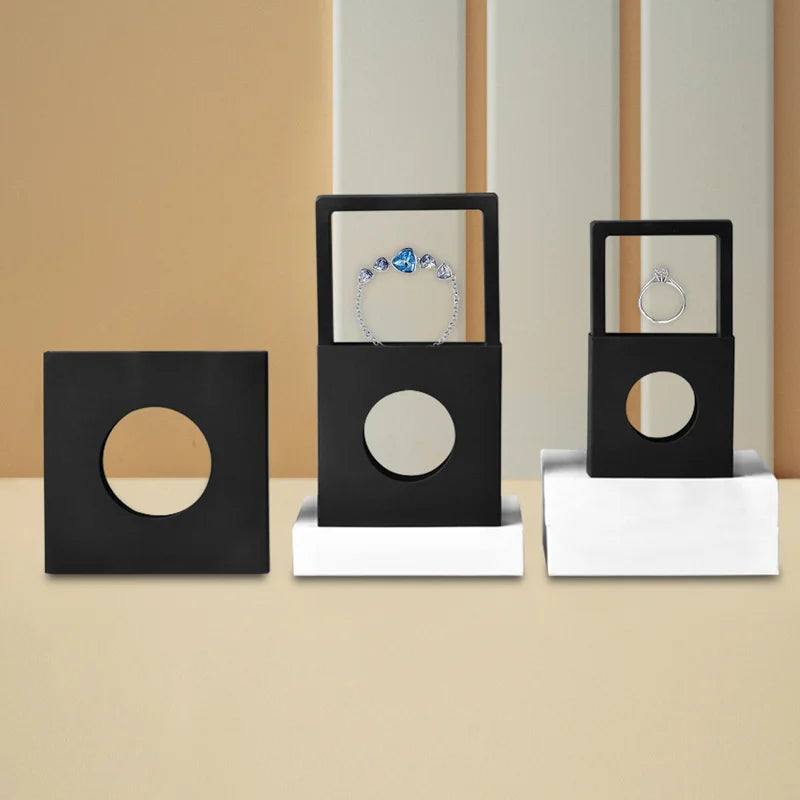 Square Pattern Suspended Packing Paper Bags Film Display Jewelry Box
