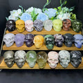 Natural Wholesale Price Crystal Carving Mixed Material 2inch Gemstone Skulls  for Gift