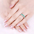 925 Silver Trendy Zircon & Emerald Daily Engagement Rings Moonstone ZIRCON Round Cut Classic Style Wedding Bands Sterling Silver