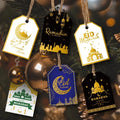 96pcs EID Tags With Jute Rope Eid Mubarak Ramadan Kareem Printed Paper Cards Islamic Muslim Festival Party Decoration Supplies