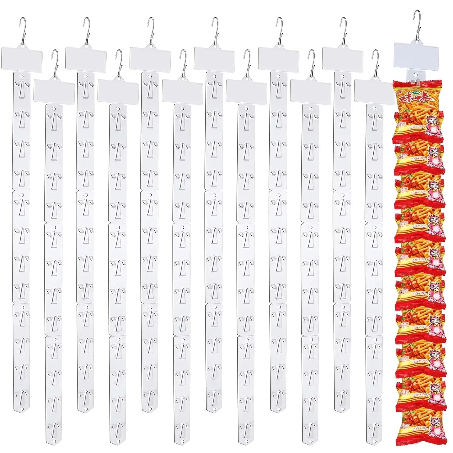Supermercado SupermarchÃ© Grocery Hanger Retail Display Hanging Plastic Foldable Custom Printed Clips Strips for Snacks