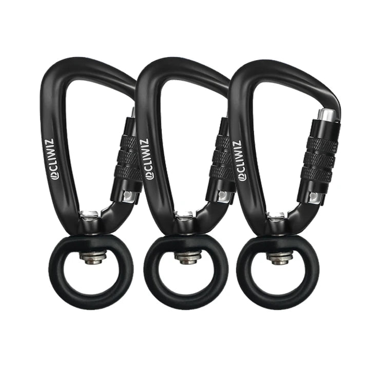 JRSGS Factory 4KN Swivel Twist Locking Aluminum Carabiner for Climbing and Industrial Use Dog Leash Hook Clip