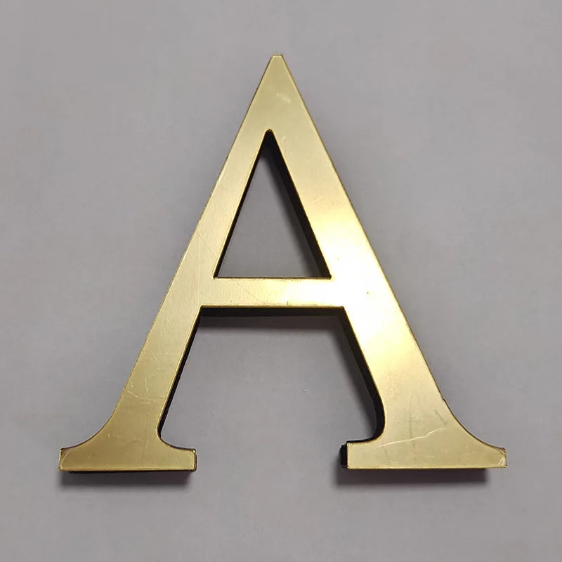 10cm DIY Numbers 26 English Letters Uppercase Silver Mirror Stickers Free Combination Wall Stickers Big With Foam