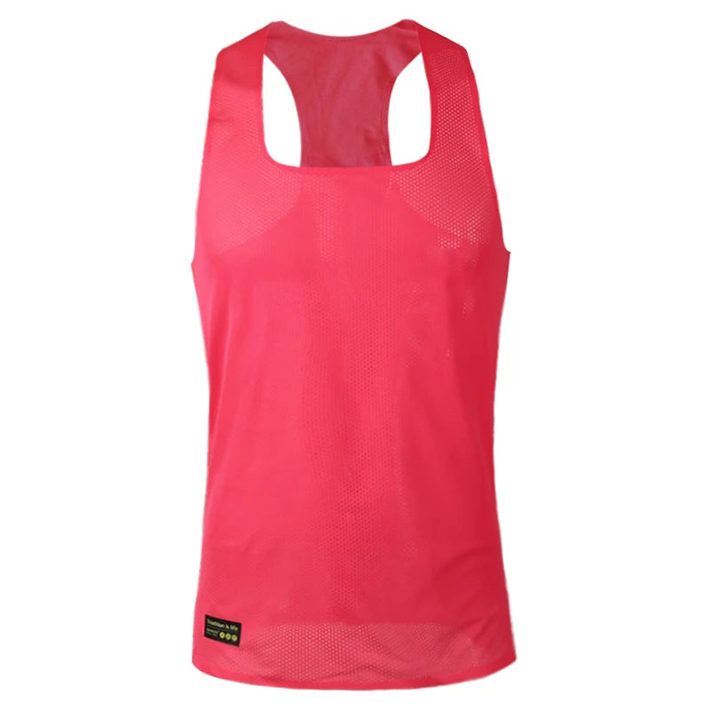 Custom Seamless Tank Top Singlet for Unisex Summer Running Top Man Marathon Vest with Breathable Knitted Weaving Singlet