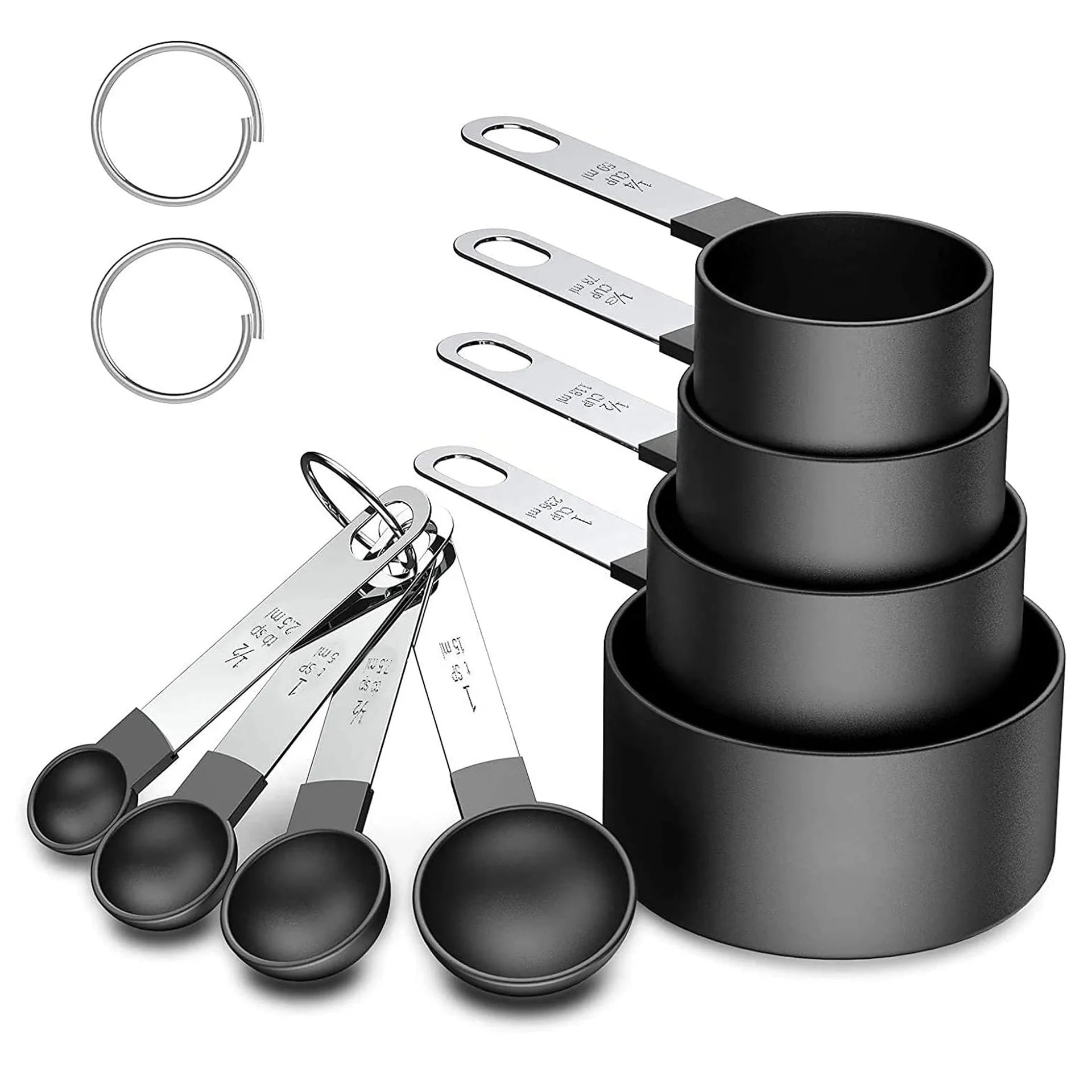 Cheap Kitchen Measuring Tools Plastic Measuring Spoons Stainless Steel Measuring Cups and Spoons Set of 8 Pieces