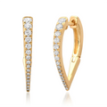 LOZRUNVE Delicate Gold Plated Jewelry Silver 925 Graduated Diamond Geometric Shape Hoop Earring