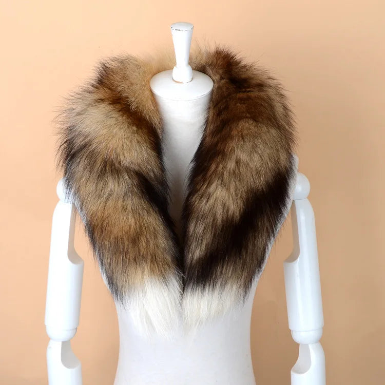 Real Fox Fur Winter Season Street Fashion Real Fur Collar Long Fox Fur Collar Scarf for Women Ladies/men