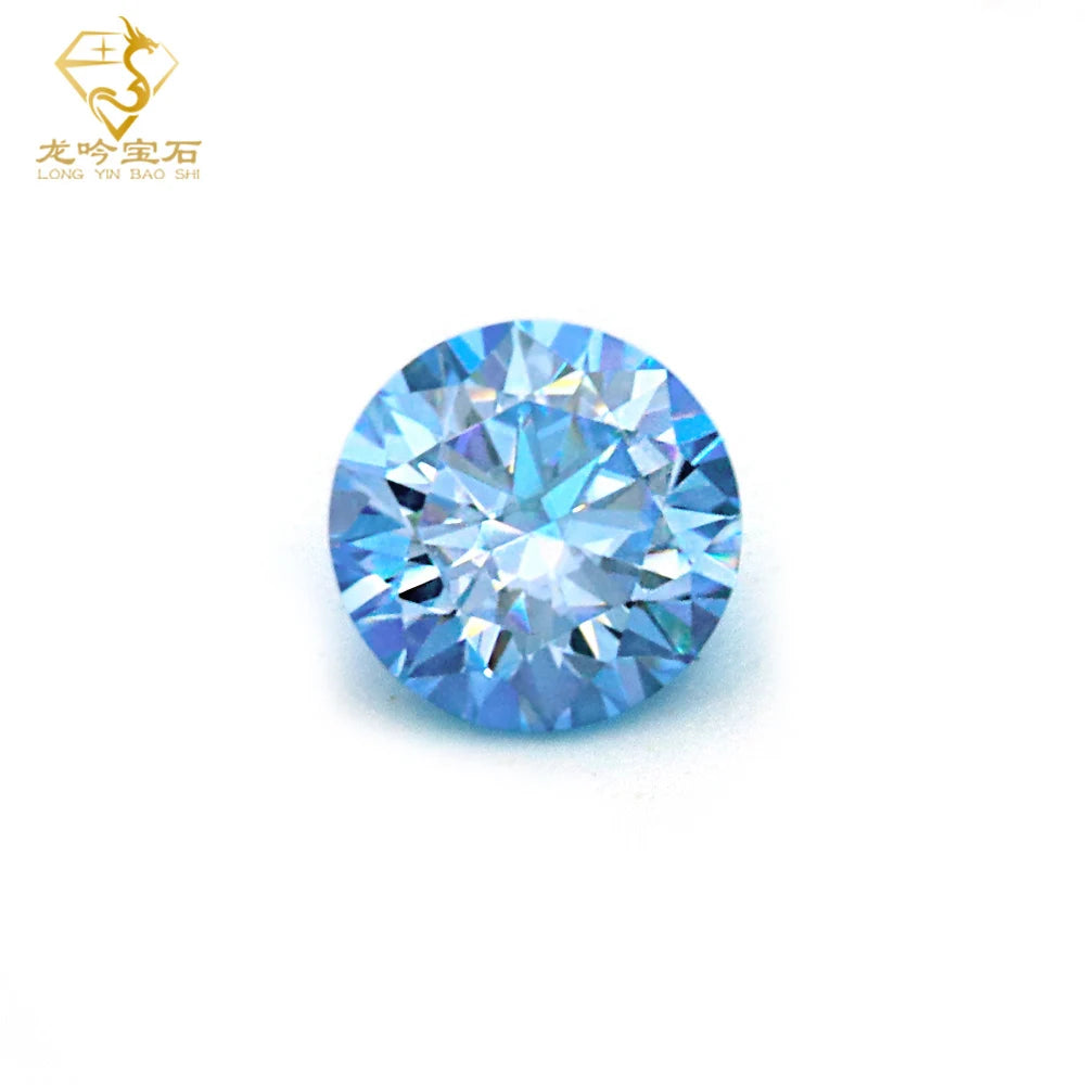 Loose Round Brilliant Cut Klein Blue Moissanite 3mm 4mm Wholesale Colors Moissanite Stone Loose Moissanite Diamond