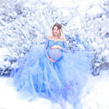European and American Women's Lace Maternity Romper With Mesh Maxi Skirt Photography Romper + Mesh Maxi Skirt