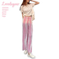 Loveda Custom Private Label Women Summer Loose Tie Dye Utility Casual Elastic Waist Wide Leg Long Palazzo Pants