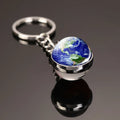 Moon Planet Keychain Solar System Planet Glass Ball Key Chain Pendant Space Galaxy Keychains