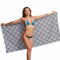 Custom Oversize Polyester and Cotton Beach Towel with Sports Pattern Dolphin Sand Free Logo Bags for Home Use Summer Season