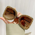 81055 Luxury Fashionable Oversized Metal Rhinestone Diamond Wholesale Shades Women's Men Sunglasses 2025