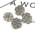 Simple Style Flower Petal Shape Full With Rhinestones Alloy Combination Garment Buttons Diy Shirt Clothes Decorative Button