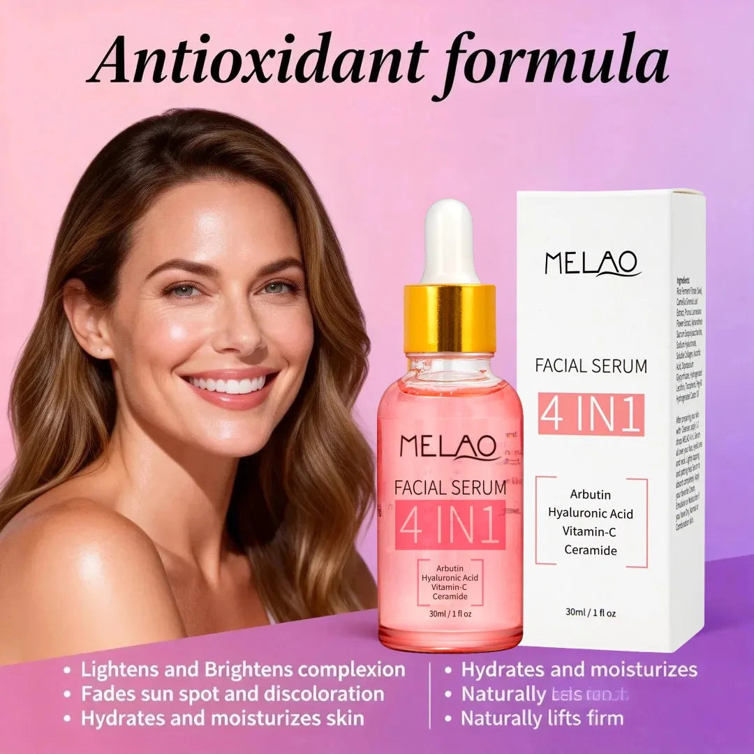 OEM HALAL 4 in 1 Vitamin C Face Serum for Barrier Repair Hydration Korean Brightening Pigment Control Anti-Aging Ceramide Serum