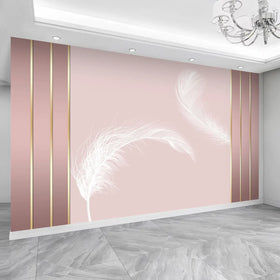Tv Sofa Background Wallpaper Decoration 8d Bedroom 3d Three-Dimensional Feather Mural Modern Simple Bedside Wallpaper
