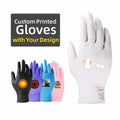 ANBOSON Custom Glove Logo Printing 9 Inches Food Grade Prower Free Finger Textured Disposable Custom Gloves