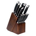 15pcs J&J Brand Stainless Steel POM Handle Ambidextrous Kitchen Knife Set with Wooden Block LFGB Certified 8-9.9in Blade Length