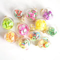 16mm Gold Plated Resin Glass Candy Ball Charms Cute Key Chain Accessory