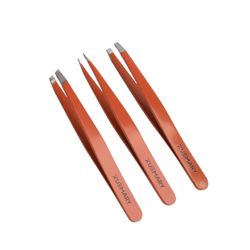 Best Saling SBelle Factory Facial Hair Removal Professional Stainless Steel Orange Color  Eyebrow Tweezers Custom logo