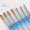 New Kolinsky Hair Nail Brush Crystal Relief Aluminum Rod Pure Latte Nails