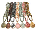 Hot Factory Multicolor Long Water Drop Beaded Necklace Pendant Jewelry Women & Children's Agate