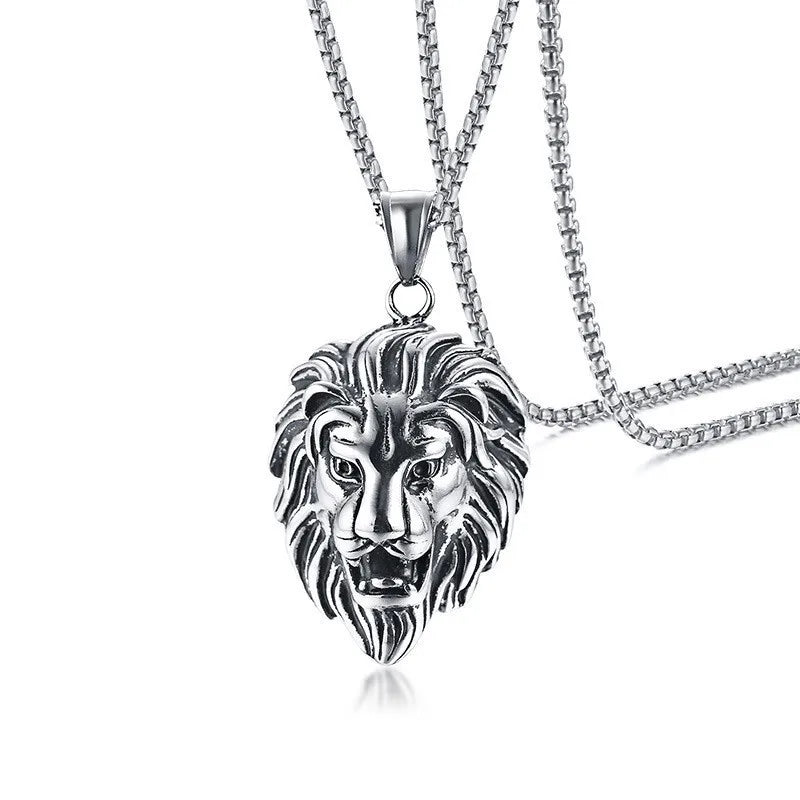 Jewelry Exquisite Stainless Steel lion Head Hip-hop Necklace European and American Personality Accessories
