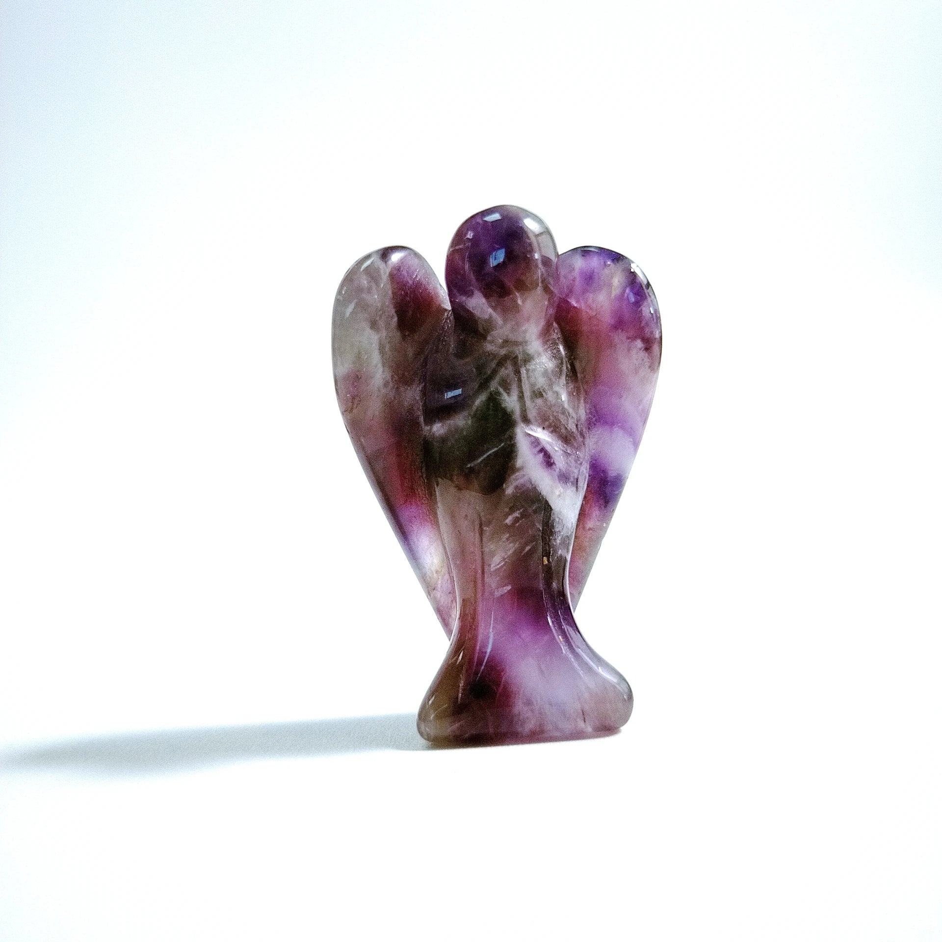 Huiying Custom Production Semi-precious Stones Amethyst Angel Animal Carvings 2 Inch
