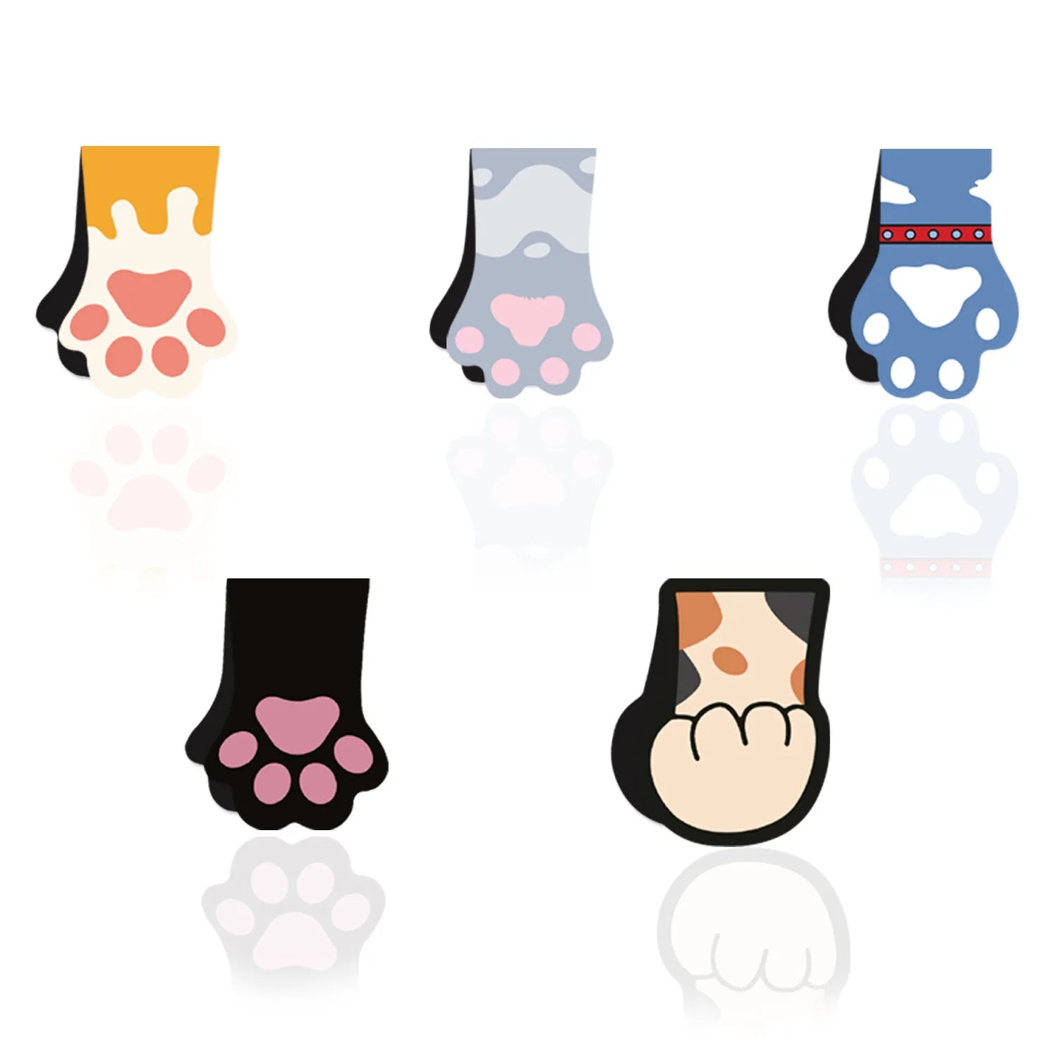 5PCS Cute Puppy footprint reading book magnetic bookmarking cartoon dog cat paw bookmark