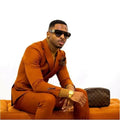 Fashion 2 Pcs Orange Groom Wear Handsome Special Prom Party Outfit Costume Hommes Classic Wedding Suit for Men Tuxedos
