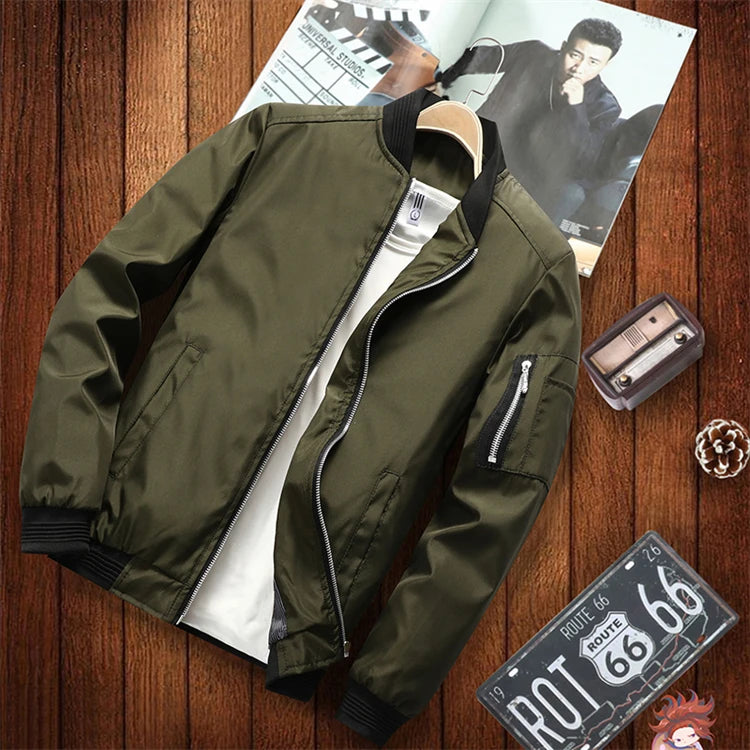 Men's Windproof Full Zip Winter Warm Padded Outwear Custom logo Men Plus Size Bomber Jacket Coat